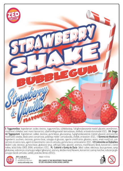 Žvýkačky 24 mm Strawberry Shake Gum - 1125 ks (1)