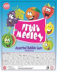 Žvýkačky 24 mm Fruit Medley Gumball - 1125 ks (1)