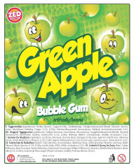 Žvýkačky 24 mm Green Apple Gum - 1125 ks (2)